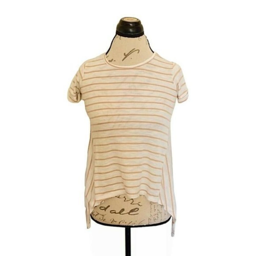 Copper Key Blouse Girls High Low Tunic Top Short Sleeve Striped Size Medium